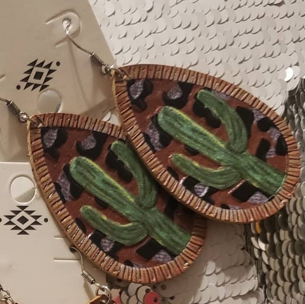 Faux leather earrings